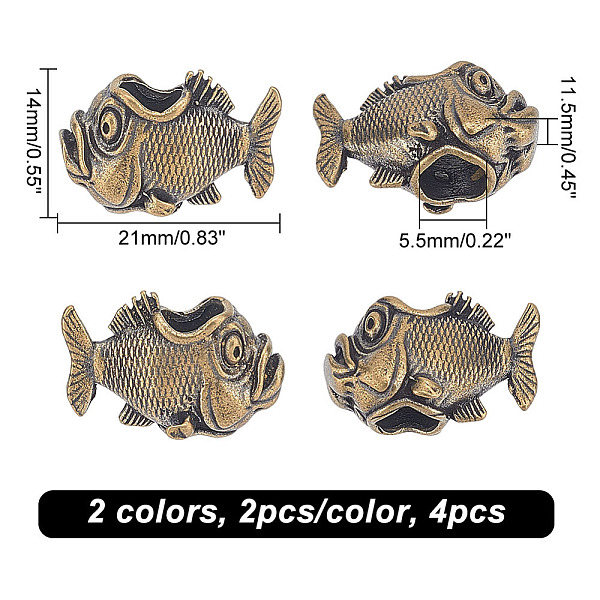 PandaHall 4Pcs 2 Colors Fish Shaped Brass Beads, for EDC Knife String Pendant Parachute String Tool, Mixed Color, 21x14x11.5mm, Hole: 5.5mm...
PandaHall 4Pcs 2 Colors Fish Shaped Brass Beads, for EDC Knife String Pendant Parachute String Tool, Mixed Color, 21x14x11.5mm, Hole: 5.5mm...