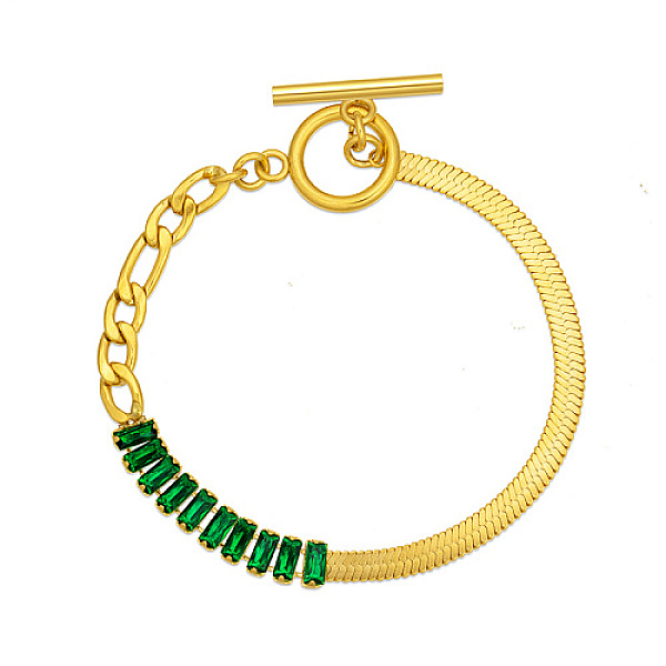 PandaHall Titanium Steel Chain Bracelets, with Glass & Toggle Clasp, for Women, Green, 4-3/4 inch(12cm) Titanium Steel Green
PandaHall Titanium Steel Chain Bracelets, with Glass & Toggle Clasp, for Women, Green, 4-3/4 inch(12cm) Titanium Steel Green