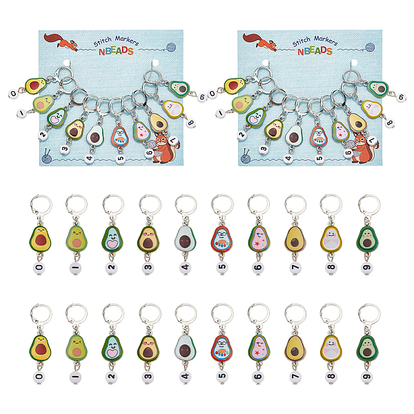 PandaHall Alloy Enamel & Acrylic Pendant Locking Stitch Markers, Brass Leverback Earring Stitch Marker, Avocado with Number, Mixed Color..., Multicolor
PandaHall Alloy Enamel & Acrylic Pendant Locking Stitch Markers, Brass Leverback Earring Stitch Marker, Avocado with Number, Mixed Color..., Multicolor