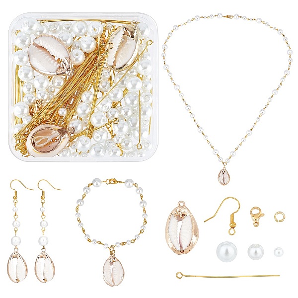 PandaHall SUNNYCLUE 90Pcs Glass Pearl Beads, 4Pcs Electroplate Cowrie Shell Pendants, 2Pcs Brass Earring Hooks & 10Pcs Brass Open Jump Rings..., White
PandaHall SUNNYCLUE 90Pcs Glass Pearl Beads, 4Pcs Electroplate Cowrie Shell Pendants, 2Pcs Brass Earring Hooks & 10Pcs Brass Open Jump Rings..., White