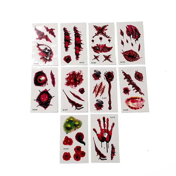 PandaHall 10Pcs 10 Style Halloween Horror Realistic Bloody Wound Scar Removable Temporary Water Proof Tattoos Paper Stickers, Rectangle..., Red
PandaHall 10Pcs 10 Style Halloween Horror Realistic Bloody Wound Scar Removable Temporary Water Proof Tattoos Paper Stickers, Rectangle..., Red