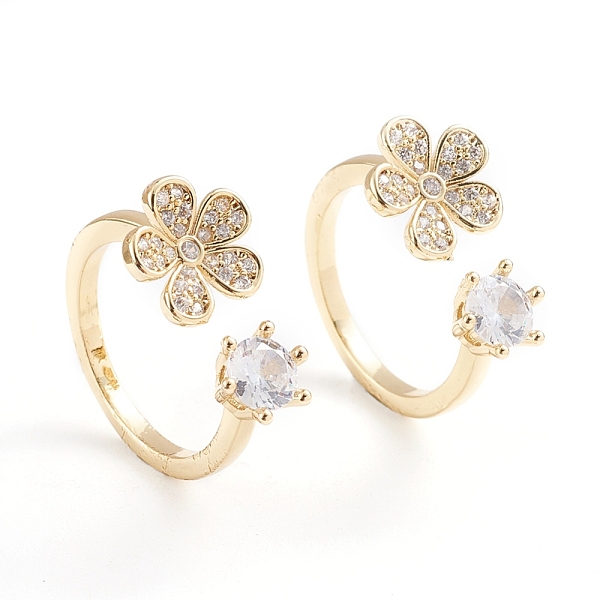 PandaHall Adjustable Brass Micro Pave Clear Cubic Zirconia Cuff Rings, Open Rings, Flower, Long-Lasting Plated, Real 18K Gold Plated, US...
PandaHall Adjustable Brass Micro Pave Clear Cubic Zirconia Cuff Rings, Open Rings, Flower, Long-Lasting Plated, Real 18K Gold Plated, US...