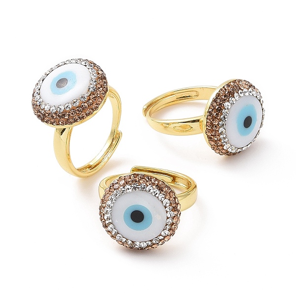 PandaHall Adjustable Natural Shell Evil Eye Ring with Rhinestone, Golden Brass Wide Ring for Women, White, Inner Diameter: 17.5~22mm...
PandaHall Adjustable Natural Shell Evil Eye Ring with Rhinestone, Golden Brass Wide Ring for Women, White, Inner Diameter: 17.5~22mm...