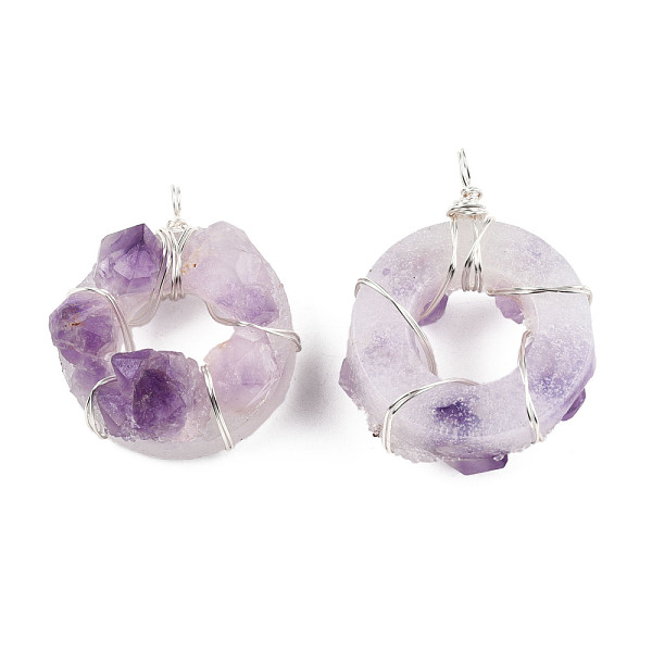 PandaHall Natural Amethyst Pendants, with Aluminium Wire Wrapped, Ring Charm, Platinum, 49~50x36.5~43x21~23.5mm, Hole: 3.5mm Amethyst Ring
PandaHall Natural Amethyst Pendants, with Aluminium Wire Wrapped, Ring Charm, Platinum, 49~50x36.5~43x21~23.5mm, Hole: 3.5mm Amethyst Ring