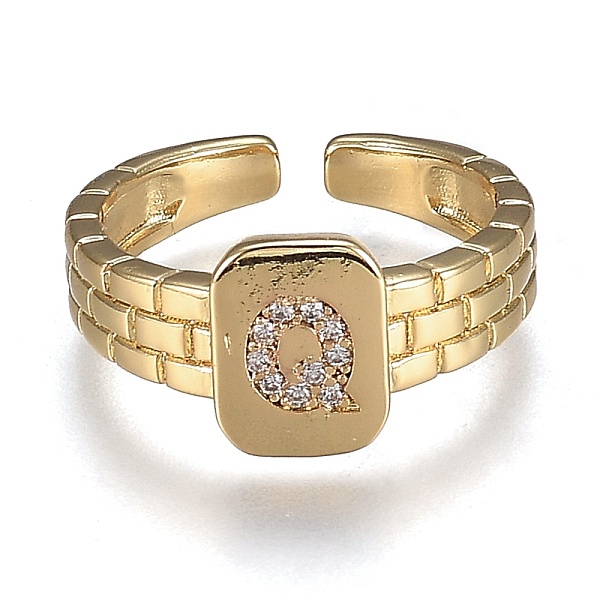 PandaHall Brass Micro Pave Clear Cubic Zirconia Cuff Rings, Open Rings, Cadmium Free & Lead Free, Rectangle, Golden, Letter.Q, US Size 6 1/4...
PandaHall Brass Micro Pave Clear Cubic Zirconia Cuff Rings, Open Rings, Cadmium Free & Lead Free, Rectangle, Golden, Letter.Q, US Size 6 1/4...