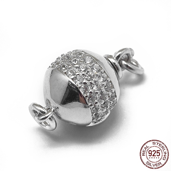 PandaHall Rhodium Plated 925 Sterling Silver Bayonet Clasps, with 925 Stamp, with Cubic Zirconia, Round, Clear, Platinum, 14x8.5mm, Hole...
PandaHall Rhodium Plated 925 Sterling Silver Bayonet Clasps, with 925 Stamp, with Cubic Zirconia, Round, Clear, Platinum, 14x8.5mm, Hole...