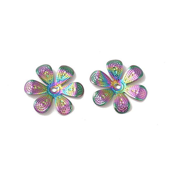 PandaHall 304 Stainless Steel Bead Caps, 6-Petal Flower, Rainbow Color, 17.5x1.5mm, Hole: 1.4mm 304 Stainless Steel
PandaHall 304 Stainless Steel Bead Caps, 6-Petal Flower, Rainbow Color, 17.5x1.5mm, Hole: 1.4mm 304 Stainless Steel