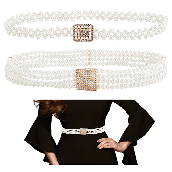 PandaHall WADORN 2Pcs 2 Styles Plastic Pearl Bead Multi-strand Stretch Chain Belt, Waist Belt with Iron Rhinestone Rectangle Clasp, for...
PandaHall WADORN 2Pcs 2 Styles Plastic Pearl Bead Multi-strand Stretch Chain Belt, Waist Belt with Iron Rhinestone Rectangle Clasp, for...