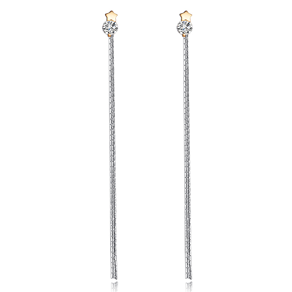 PandaHall Brass Micro Pave Cubic Zirconia Dangle Stud Earring, Cadmium Free & Lead Free & Nickel Free, Star, Clear, Platinum & Golden, 105mm...
PandaHall Brass Micro Pave Cubic Zirconia Dangle Stud Earring, Cadmium Free & Lead Free & Nickel Free, Star, Clear, Platinum & Golden, 105mm...
