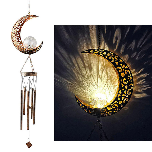 PandaHall Iron Wind Chime with Solar Lights, for Garden Decorations, Moon, 1150x200mm Iron Moon
PandaHall Iron Wind Chime with Solar Lights, for Garden Decorations, Moon, 1150x200mm Iron Moon
