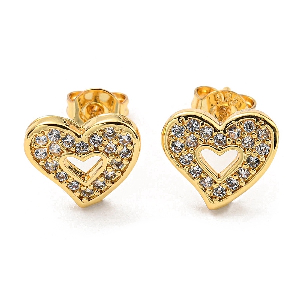 PandaHall Clear Cubic Zirconia Heart Stud Earrings, Rack Plating Brass Earrings, Lead Free & Cadmium Free, Real 18K Gold Plated, 9x10mm...
PandaHall Clear Cubic Zirconia Heart Stud Earrings, Rack Plating Brass Earrings, Lead Free & Cadmium Free, Real 18K Gold Plated, 9x10mm...