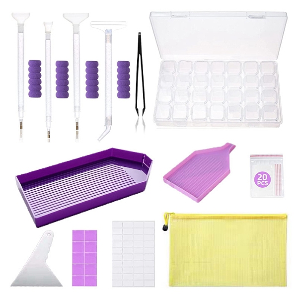 PandaHall DIY Diamond Painting Tools Kit, included Tray, Glue Clay, Pen, Tweezer, Pen Grip, Blank Sticker, Zip Lock Bag, Rhinestone Storage..., Purple
PandaHall DIY Diamond Painting Tools Kit, included Tray, Glue Clay, Pen, Tweezer, Pen Grip, Blank Sticker, Zip Lock Bag, Rhinestone Storage..., Purple