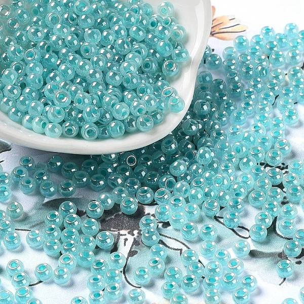 PandaHall Glass Seed Beads, Ceylon, Round Hole, Round, Turquoise, 4x3mm, Hole: 1.5mm, 7500pcs/pound Glass Green
PandaHall Glass Seed Beads, Ceylon, Round Hole, Round, Turquoise, 4x3mm, Hole: 1.5mm, 7500pcs/pound Glass Green