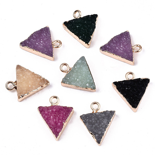 PandaHall Druzy Resin Pendants, with Edge Light Gold Plated Iron Loops, Triangle, Mixed Color, 17~18x15.5x6mm, Hole: 1.8mm Iron+Resin..., Multicolor
PandaHall Druzy Resin Pendants, with Edge Light Gold Plated Iron Loops, Triangle, Mixed Color, 17~18x15.5x6mm, Hole: 1.8mm Iron+Resin..., Multicolor