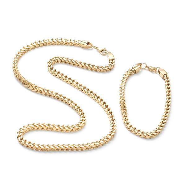 PandaHall Ion Plating(IP) 304 Stainless Steel Wheat Chain Bracelets & Necklaces Jewelry Sets, Golden, 24-3/8 inch(62cm), 9-1/4 inch(23.5cm)...
PandaHall Ion Plating(IP) 304 Stainless Steel Wheat Chain Bracelets & Necklaces Jewelry Sets, Golden, 24-3/8 inch(62cm), 9-1/4 inch(23.5cm)...