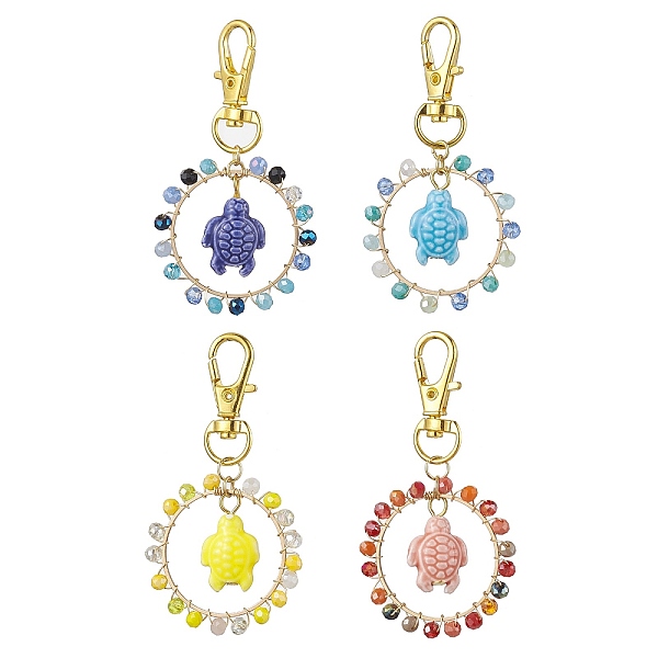 PandaHall Tortoise Porcelain & Wire Wrapped Glass Bead Pendant Decorations, Swivel Clasps Charm for Bag Key Chain Ornaments, Mixed Color..., Multicolor
PandaHall Tortoise Porcelain & Wire Wrapped Glass Bead Pendant Decorations, Swivel Clasps Charm for Bag Key Chain Ornaments, Mixed Color..., Multicolor