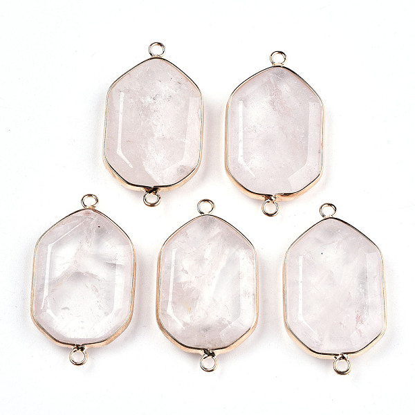 PandaHall Natural Rose Quartz Links Connectors, with Light Gold Tone Brass Findings, Faceted Polygon, 40.5x23x6mm, Hole: 2mm Rose Quartz...
PandaHall Natural Rose Quartz Links Connectors, with Light Gold Tone Brass Findings, Faceted Polygon, 40.5x23x6mm, Hole: 2mm Rose Quartz...