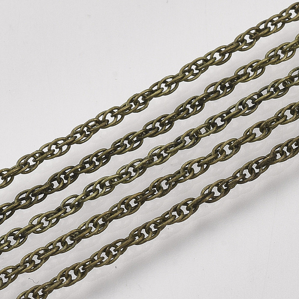 PandaHall Soldered Brass Covered Iron Rope Chains, with Spool, Antique Bronze, 3x2.5x0.3mm, about 328.08 Feet(100m)/roll Iron
PandaHall Soldered Brass Covered Iron Rope Chains, with Spool, Antique Bronze, 3x2.5x0.3mm, about 328.08 Feet(100m)/roll Iron