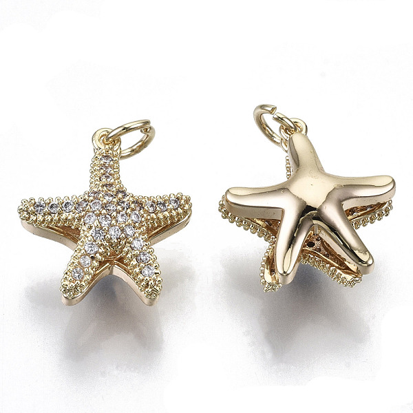 PandaHall Brass Micro Pave Clear Cubic Zirconia Pendants, with Loop, Star, Nickel Free, Real 18K Gold Plated, Clear, 17x15x8mm, loop: 5x1mm...
PandaHall Brass Micro Pave Clear Cubic Zirconia Pendants, with Loop, Star, Nickel Free, Real 18K Gold Plated, Clear, 17x15x8mm, loop: 5x1mm...