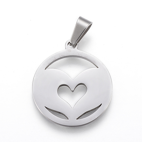 PandaHall 304 Stainless Steel Pendants, Flat Round with Heart, Stainless Steel Color, 25x22x1.2mm, Hole: 4x7.5mm 304 Stainless Steel Flat...
PandaHall 304 Stainless Steel Pendants, Flat Round with Heart, Stainless Steel Color, 25x22x1.2mm, Hole: 4x7.5mm 304 Stainless Steel Flat...