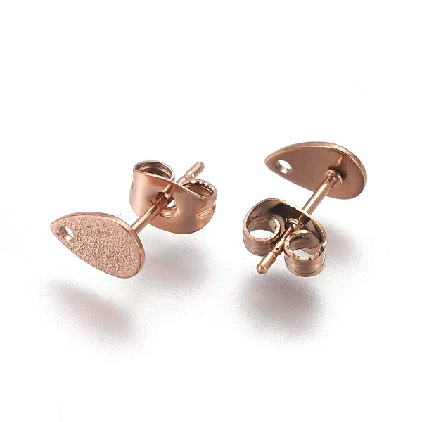 PandaHall Ion Plating(IP) 304 Stainless Steel Stud Earring Findings, Textured, Teardrop, Rose Gold, 8x5x0.7mm, Hole: 1mm, Pin: 0.7 304...
PandaHall Ion Plating(IP) 304 Stainless Steel Stud Earring Findings, Textured, Teardrop, Rose Gold, 8x5x0.7mm, Hole: 1mm, Pin: 0.7 304...