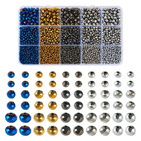 PandaHall 3450Pcs 15 Style Electroplate Glass Beads Strands, Full Plated, Faceted, Rondelle, Mixed Color, 3~6x2~5mm, Hole: 0.4~1mm Glass...
PandaHall 3450Pcs 15 Style Electroplate Glass Beads Strands, Full Plated, Faceted, Rondelle, Mixed Color, 3~6x2~5mm, Hole: 0.4~1mm Glass...