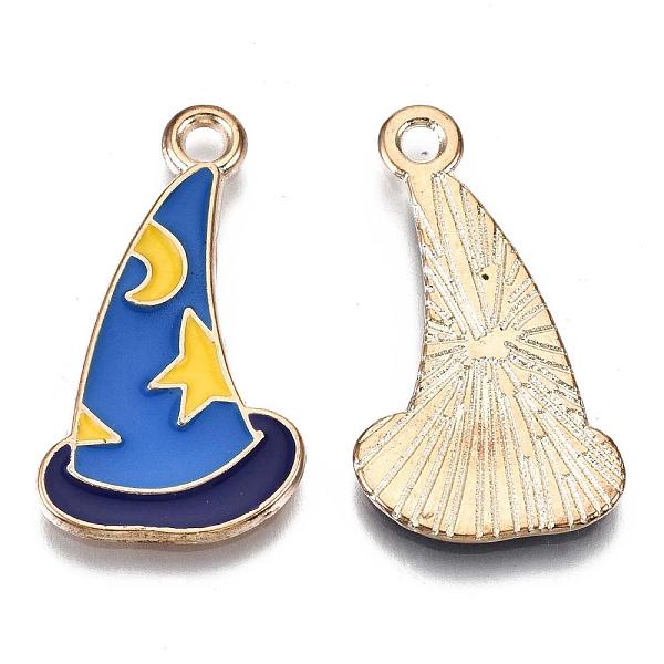 PandaHall Alloy Pendants, Cadmium Free & Lead Free, with Enamel, Witch Hat with Star and Moon, Light Gold, Cornflower Blue, 26x14.5x1mm...
PandaHall Alloy Pendants, Cadmium Free & Lead Free, with Enamel, Witch Hat with Star and Moon, Light Gold, Cornflower Blue, 26x14.5x1mm...