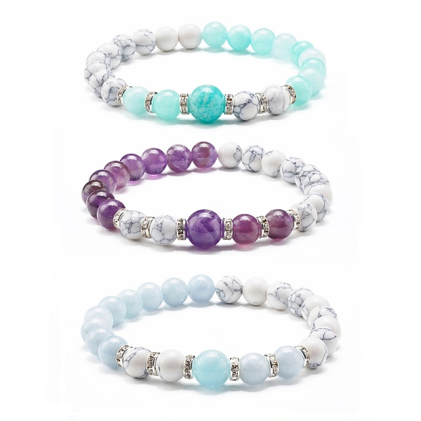 PandaHall Natural Mixed Stone & Synthetic Howlite Round Beads Stretch Bracelet, Stone Jewelry Gift for Her, Platinum, Inner Diameter: 2-1/4...
PandaHall Natural Mixed Stone & Synthetic Howlite Round Beads Stretch Bracelet, Stone Jewelry Gift for Her, Platinum, Inner Diameter: 2-1/4...