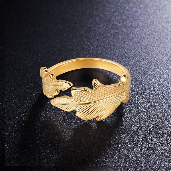 PandaHall SHEGRACE Stunning 925 Sterling Silver Ring Cuff Rings, Open Rings, with Leaves, Golden, 18mm Sterling Silver
PandaHall SHEGRACE Stunning 925 Sterling Silver Ring Cuff Rings, Open Rings, with Leaves, Golden, 18mm Sterling Silver