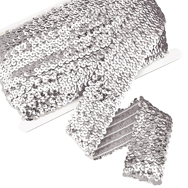 PandaHall 10M Plastic Paillette Elastic Beads, Sequins Beads, Ornament Accessories, 5 Rows Paillette Roll, Flat Round, Silver, 48x1.3mm...
PandaHall 10M Plastic Paillette Elastic Beads, Sequins Beads, Ornament Accessories, 5 Rows Paillette Roll, Flat Round, Silver, 48x1.3mm...