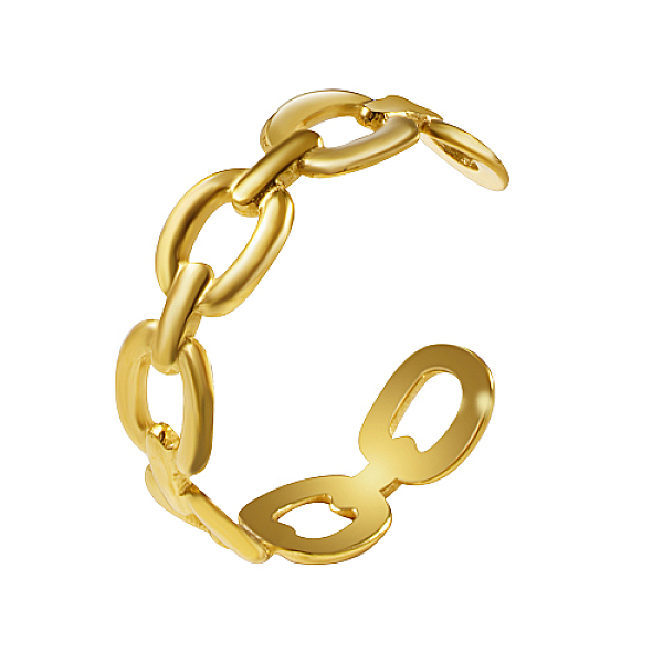 PandaHall Stainless Steel Open Cuff Ring, Oval, Real 18K Gold Plated, Inner Diameter: 19mm Stainless Steel Oval
PandaHall Stainless Steel Open Cuff Ring, Oval, Real 18K Gold Plated, Inner Diameter: 19mm Stainless Steel Oval