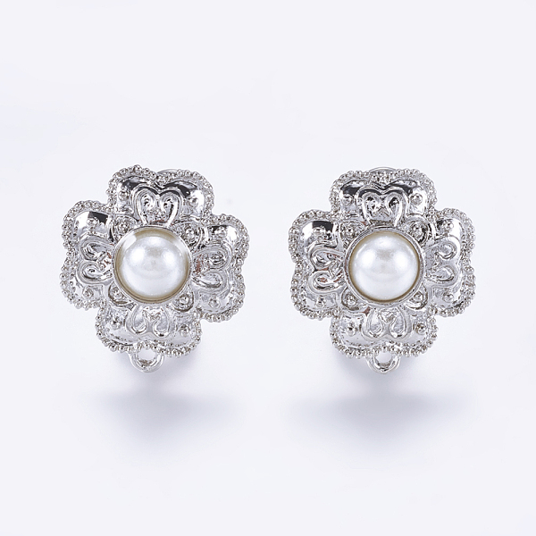PandaHall Alloy Stud Earring Findings, with Loop and Acrylic Pearls, Flower, Platinum, 22x19.5mm, Hole: 1mm, Pin: 0.7mm Alloy Flower
PandaHall Alloy Stud Earring Findings, with Loop and Acrylic Pearls, Flower, Platinum, 22x19.5mm, Hole: 1mm, Pin: 0.7mm Alloy Flower