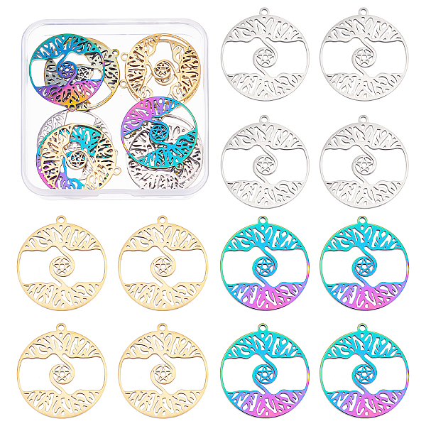 PandaHall DICOSMETIC 12Pcs 3 Colors 304 Stainless Steel Pendants, Flat Round with Star & Tree, Mixed Color, 32x30x2mm, Hole: 1.8mm...
PandaHall DICOSMETIC 12Pcs 3 Colors 304 Stainless Steel Pendants, Flat Round with Star & Tree, Mixed Color, 32x30x2mm, Hole: 1.8mm...