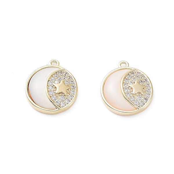 PandaHall Rack Plating Brass Shell Pendants, with Cubic Zirconia, Long-Lasting Plated, Flat Round Charms, Real 18K Gold Plated, 14x12x3mm...
PandaHall Rack Plating Brass Shell Pendants, with Cubic Zirconia, Long-Lasting Plated, Flat Round Charms, Real 18K Gold Plated, 14x12x3mm...