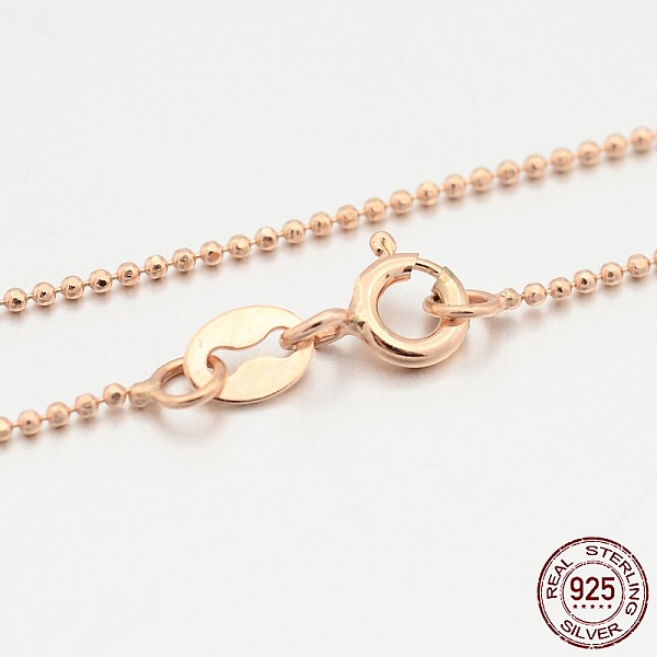 PandaHall 925 Sterling Silver Ball Chain Necklaces, with Spring Ring Clasps, Thin Chain, Rose Gold, 16 inch, Ball: 1mm Sterling Silver
PandaHall 925 Sterling Silver Ball Chain Necklaces, with Spring Ring Clasps, Thin Chain, Rose Gold, 16 inch, Ball: 1mm Sterling Silver
