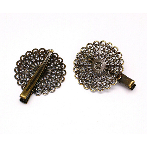 PandaHall Iron Hair Clip, with Brass Flower Tray, Antique Bronze, 38x39~45mm Brass
PandaHall Iron Hair Clip, with Brass Flower Tray, Antique Bronze, 38x39~45mm Brass