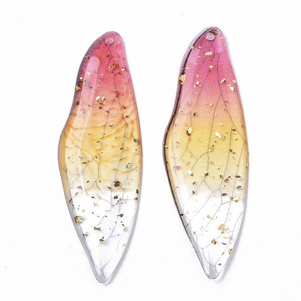 PandaHall Transparent Epoxy Resin Big Pendants, with Gold Foil, Insects Wing, Deep Pink, 51x16.5x1~2.5mm, Hole: 1.2mm Epoxy Resin Wing
PandaHall Transparent Epoxy Resin Big Pendants, with Gold Foil, Insects Wing, Deep Pink, 51x16.5x1~2.5mm, Hole: 1.2mm Epoxy Resin Wing