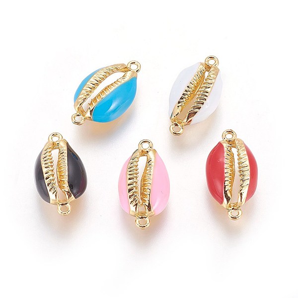 PandaHall Alloy Links connectors, with Enamel, Shell, Real 18K Gold Plated, Mixed Color, 19~21.5x11.5~12x6~8mm, Hole: 1.4mm Alloy+Enamel..., Multicolor
PandaHall Alloy Links connectors, with Enamel, Shell, Real 18K Gold Plated, Mixed Color, 19~21.5x11.5~12x6~8mm, Hole: 1.4mm Alloy+Enamel..., Multicolor