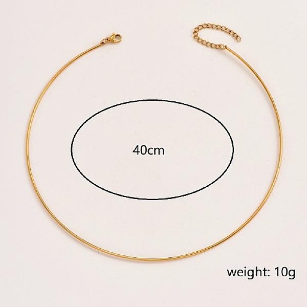 PandaHall Stainless Steel Simple Thin Collar Necklace, Rigid Choker Necklaces, Golden, 15.75 inch(40cm) Stainless Steel
PandaHall Stainless Steel Simple Thin Collar Necklace, Rigid Choker Necklaces, Golden, 15.75 inch(40cm) Stainless Steel