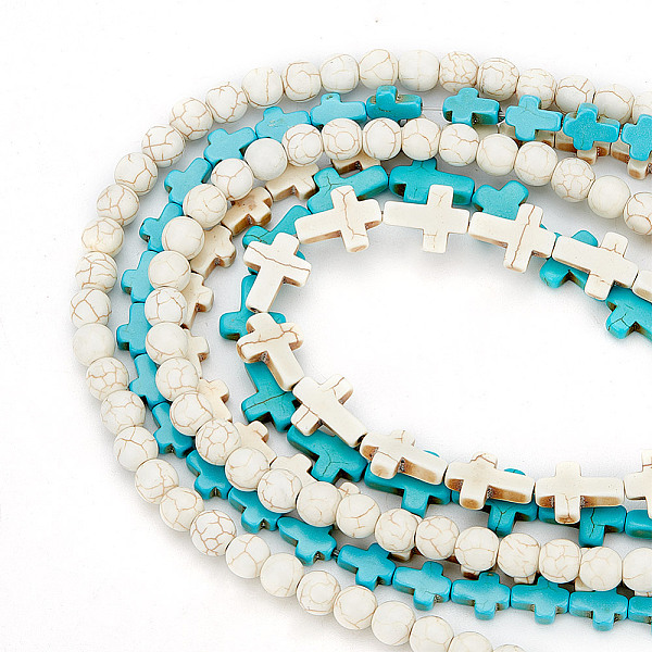 PandaHall About 100Pcs 2 Styles Synthetic Turquoise Beads Cross & Round, 2 Colors Loose Beads Spacer Beads White Dark Turquoise Center..., Multicolor
PandaHall About 100Pcs 2 Styles Synthetic Turquoise Beads Cross & Round, 2 Colors Loose Beads Spacer Beads White Dark Turquoise Center..., Multicolor