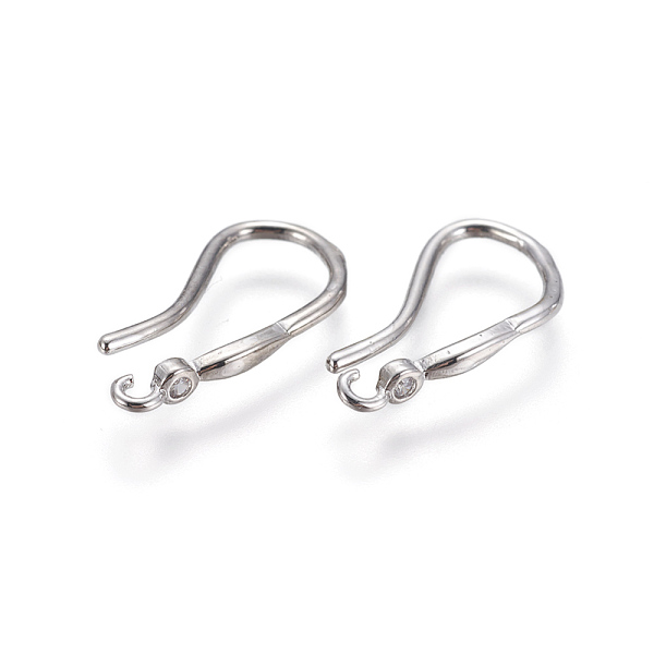 PandaHall Brass Earring Hooks, with Cubic Zirconia, with Horizontal Loop, Clear, Platinum, 18x2.5mm, Hole: 0.8mm, 18 Gauge, Pin: 1mm Brass...
PandaHall Brass Earring Hooks, with Cubic Zirconia, with Horizontal Loop, Clear, Platinum, 18x2.5mm, Hole: 0.8mm, 18 Gauge, Pin: 1mm Brass...