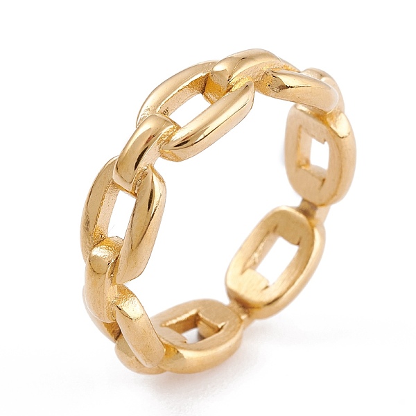 PandaHall Ion Plating(IP) 304 Stainless Steel Finger Rings, Cable Chain Shapes, Golden, US Size 6~9(16.5~19.8mm), 6mm 304 Stainless Steel
PandaHall Ion Plating(IP) 304 Stainless Steel Finger Rings, Cable Chain Shapes, Golden, US Size 6~9(16.5~19.8mm), 6mm 304 Stainless Steel