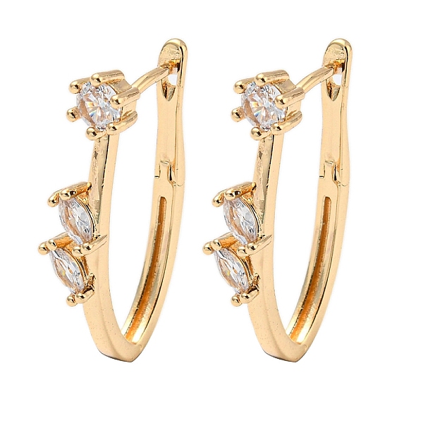 PandaHall Brass with Clear Cubic Zirconia Hoop Earrings, Oval, Light Gold, 27x5mm Brass Oval
PandaHall Brass with Clear Cubic Zirconia Hoop Earrings, Oval, Light Gold, 27x5mm Brass Oval