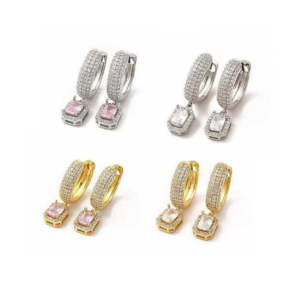 PandaHall Rack Plating Brass Micro Pave Cubic Zirconia Hoop Earrings, Long-Lasting Plated Rectangle Dangle Earring for Women, Lead Free &..., Multicolor
PandaHall Rack Plating Brass Micro Pave Cubic Zirconia Hoop Earrings, Long-Lasting Plated Rectangle Dangle Earring for Women, Lead Free &..., Multicolor