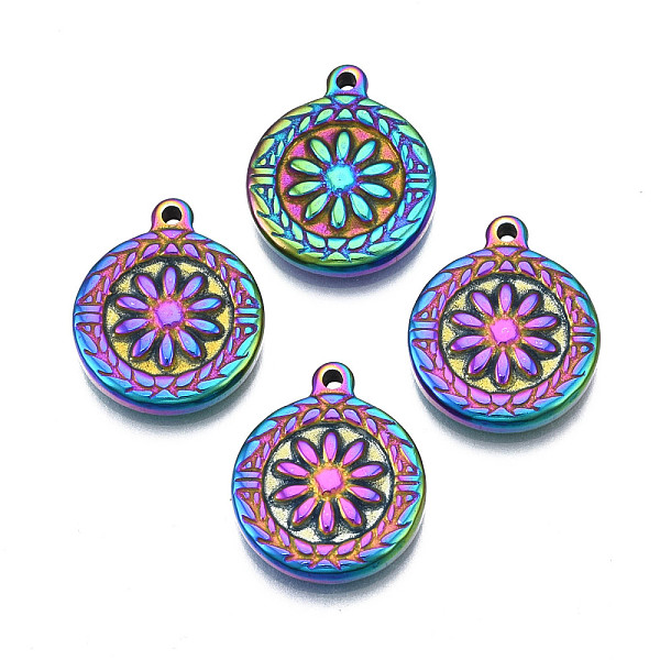 PandaHall Ion Plating(IP) 304 Stainless Steel Pendants, Cadmium Free & Nickel Free & Lead Free, Flat Round with Flower, Rainbow Color...
PandaHall Ion Plating(IP) 304 Stainless Steel Pendants, Cadmium Free & Nickel Free & Lead Free, Flat Round with Flower, Rainbow Color...