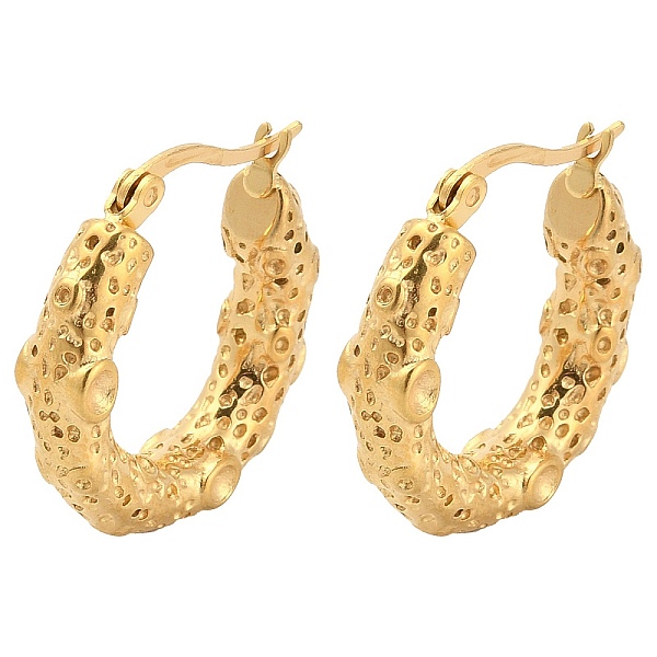 PandaHall Vacuum Plating 304 Stainless Steel Hoop Earrings, Textured Ring, Golden, 24x24x5.5mm 304 Stainless Steel Ring
PandaHall Vacuum Plating 304 Stainless Steel Hoop Earrings, Textured Ring, Golden, 24x24x5.5mm 304 Stainless Steel Ring