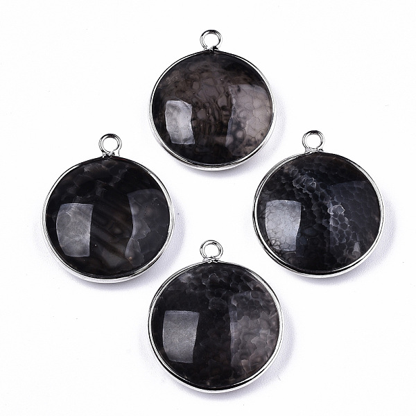 PandaHall Natural Crackle Agate Pendants, with Platinum Plated Brass Findings, Dyed & Heated, Flat Round, Black, 27~28x23~24x7~9.5mm, Hole...
PandaHall Natural Crackle Agate Pendants, with Platinum Plated Brass Findings, Dyed & Heated, Flat Round, Black, 27~28x23~24x7~9.5mm, Hole...