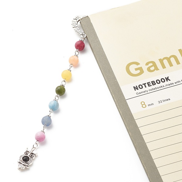 PandaHall Tibetan Style Alloy Bookmarks, with Chakra Theme Frosted Natural Gemstone Beaded Pendant, Owl, Antique Silver, 145mm Alloy Owl
PandaHall Tibetan Style Alloy Bookmarks, with Chakra Theme Frosted Natural Gemstone Beaded Pendant, Owl, Antique Silver, 145mm Alloy Owl