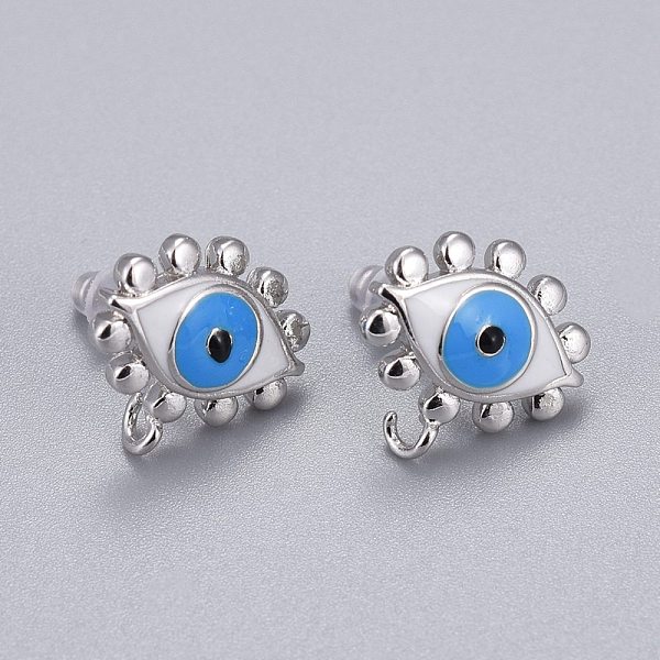 PandaHall Brass Stud Earring Findings, with Enamel and Plastic Ear Nuts, Long-Lasting Plated, Evil Eye, Real Platinum Plated, 12.5x13mm...
PandaHall Brass Stud Earring Findings, with Enamel and Plastic Ear Nuts, Long-Lasting Plated, Evil Eye, Real Platinum Plated, 12.5x13mm...