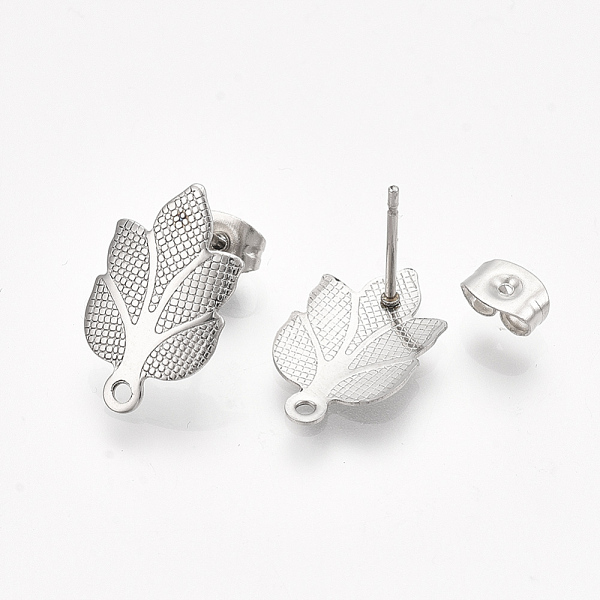 PandaHall 304 Stainless Steel Stud Earring Findings, with Loop and Ear Nuts/Earring Backs, Leaf, Stainless Steel Color, 17x10.5mm, Hole...
PandaHall 304 Stainless Steel Stud Earring Findings, with Loop and Ear Nuts/Earring Backs, Leaf, Stainless Steel Color, 17x10.5mm, Hole...